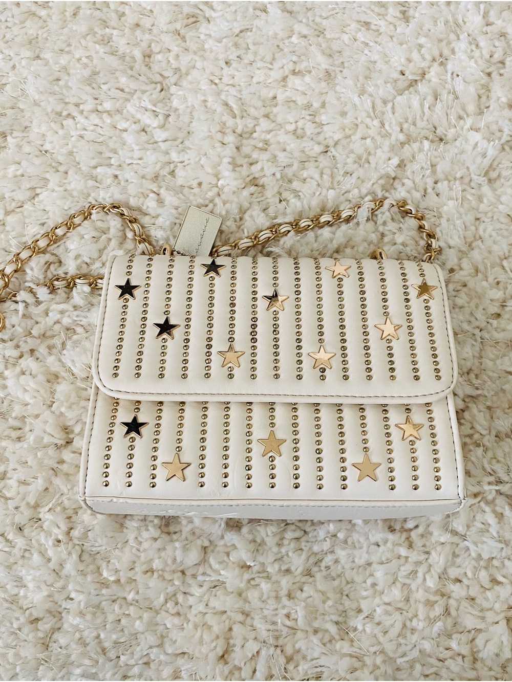 Vintage Havana Ivory Star-Studded Chain Purse